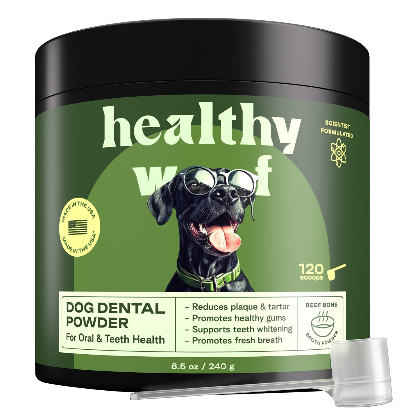 Healthy Woof Dental_Powder_for_Dogs_-_120_scoops_8.5_oz_240_g
