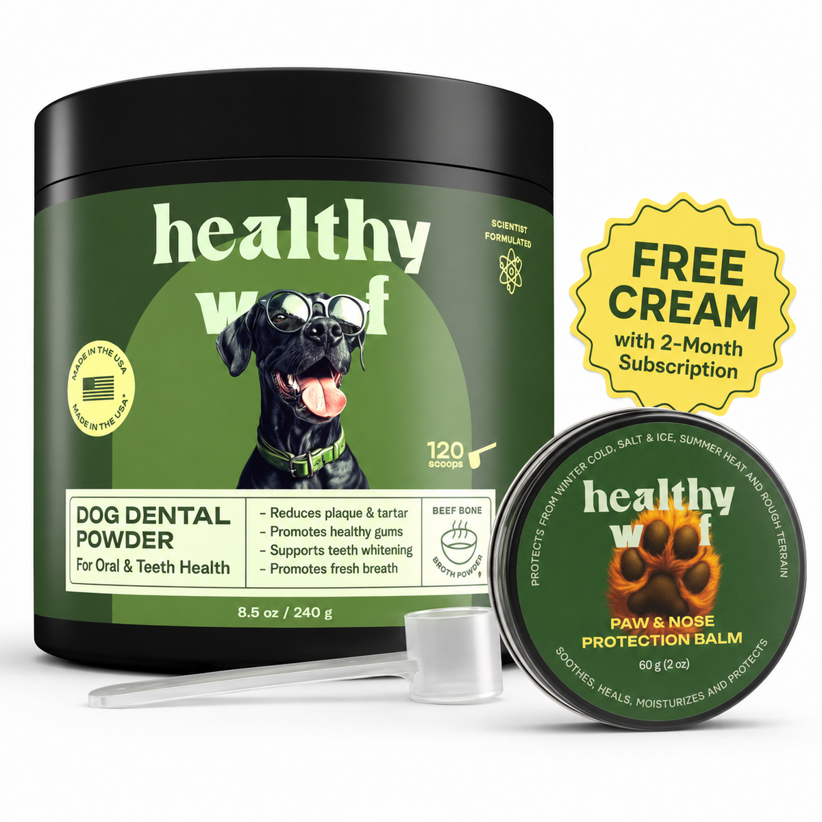Polvo dental para perros - 120 cucharadas
